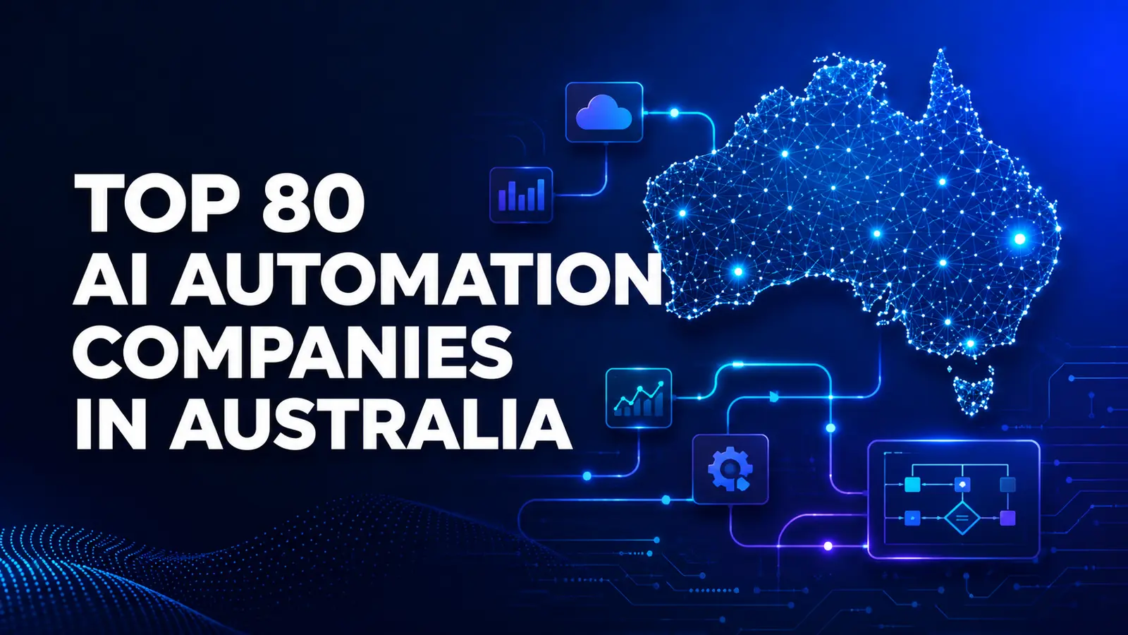Map of Australia illustrated with connected AI automation and data networks.